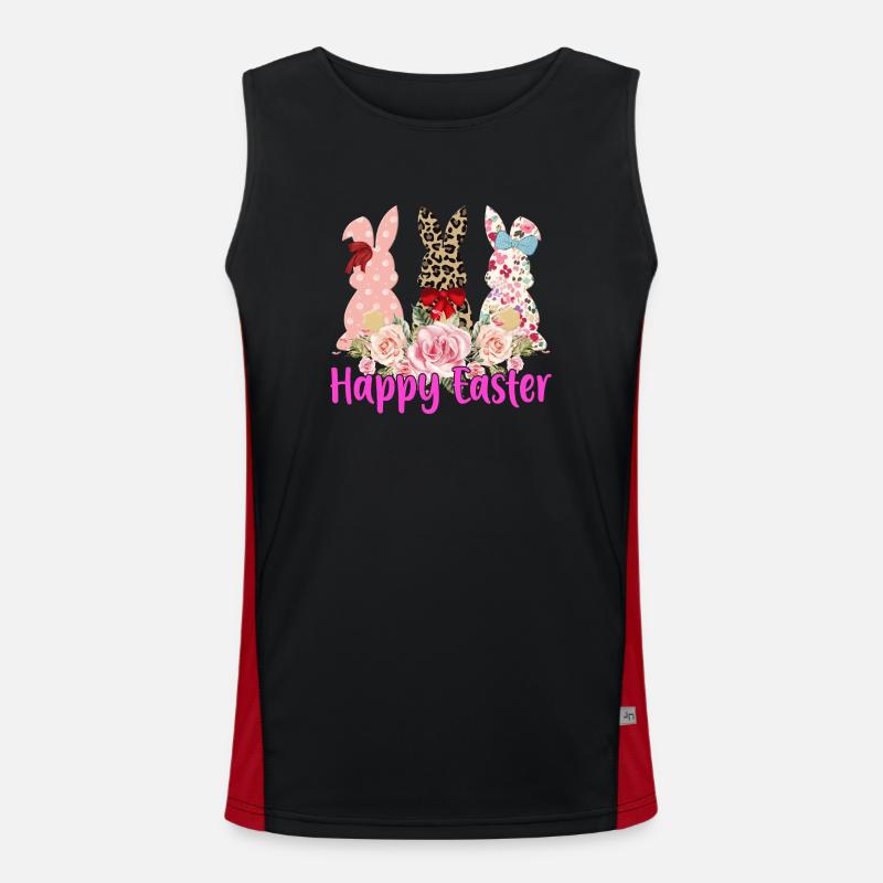 Happy Easter Easter Easter Egg Easter Celebration Easter Men's Functional Contrast Tank Top 