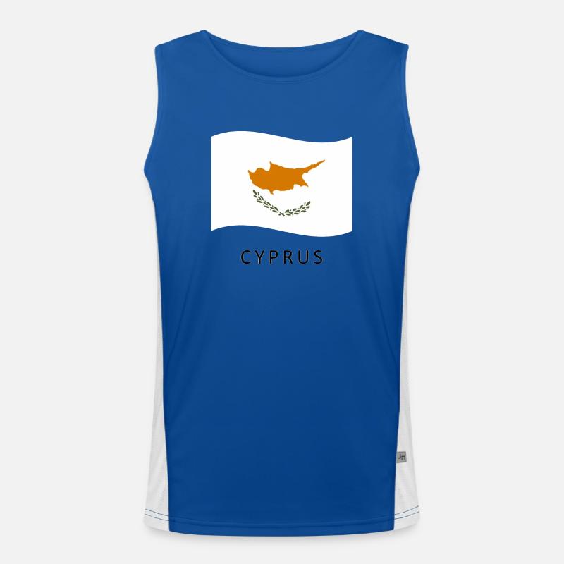 Flagge Zyperns Funktionelles Kontrast-Tank Top für Männer 