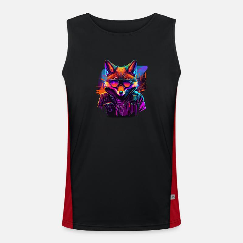 Creative Robber Fox Design Fox Lovers Débardeur respirant contrasté Homme 