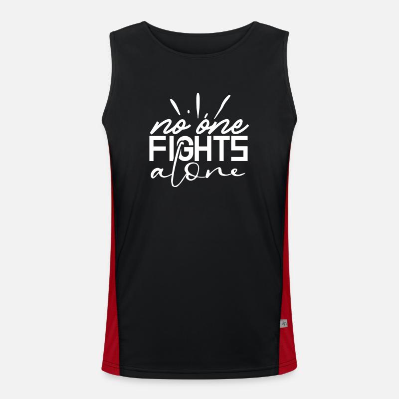 No one fights alone - Men's Functional Contrast Tank Top - black/red