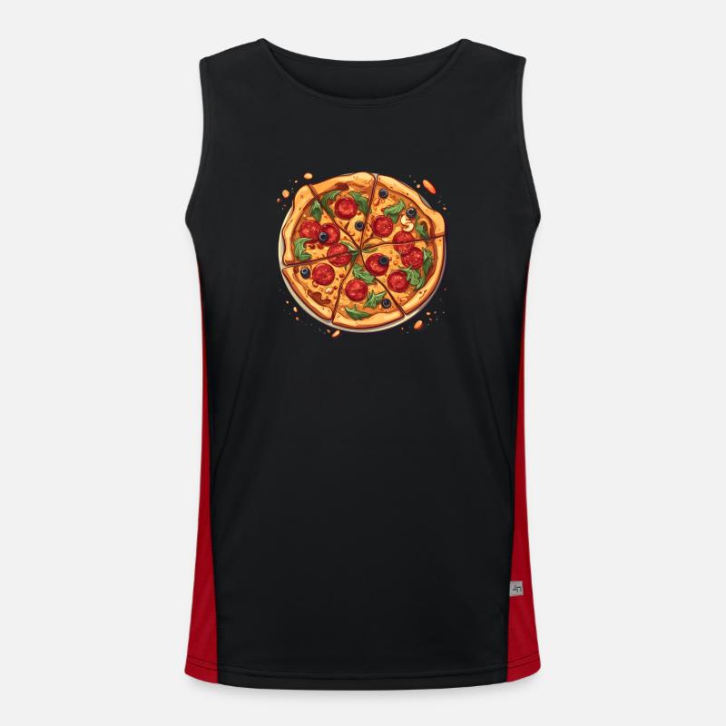 Pizza Love Funktionelles Kontrast-Tank Top für Männer 