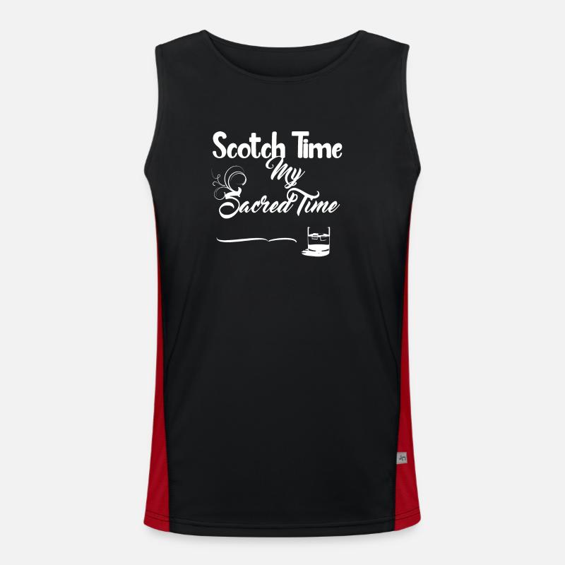 Scotch Time Weißes Design Funktionelles Kontrast-Tank Top für Männer 