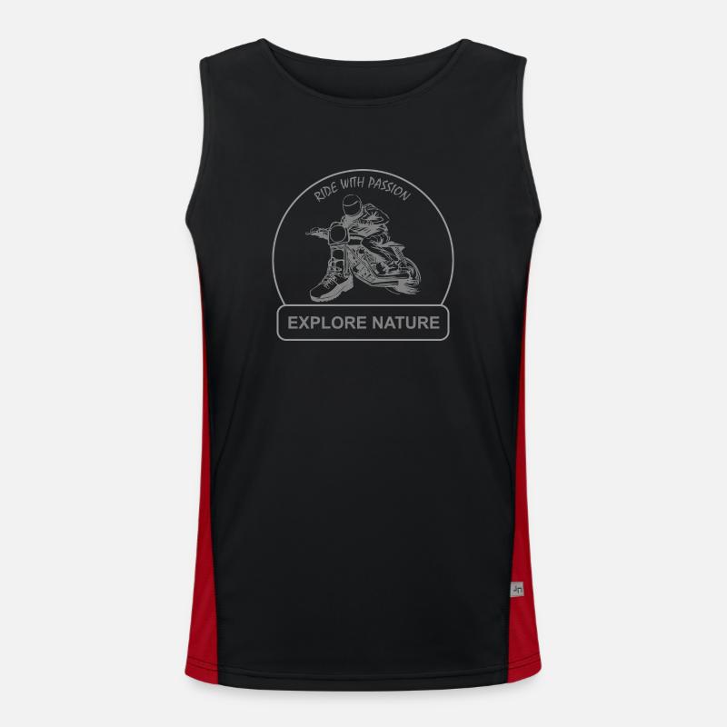 Ride with passion - explore nature - ride and hike Men's Functional Contrast Tank Top 
