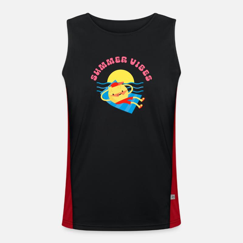 sumer vibes lemon Funktionelles Kontrast-Tank Top für Männer 