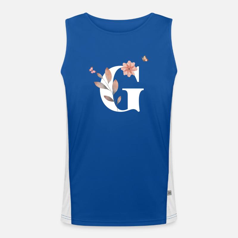 Buchstabe g Wildblumen Aquarelle Funktionelles Kontrast-Tank Top für Männer 