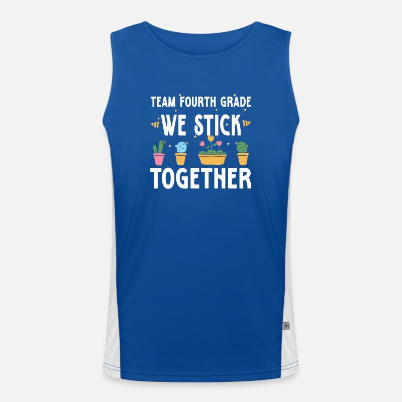 Team Fourth Grade We Stick Together Cactus Back Men's Functional Contrast Tank Top 