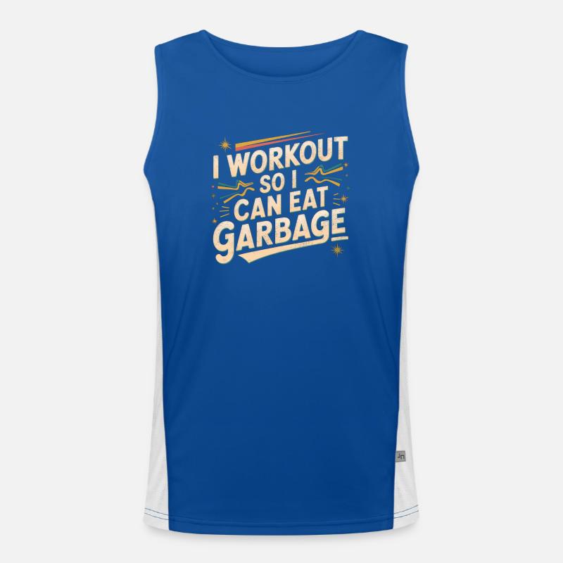 I Workout So I Can Eat Garbage 4 Funktionelles Kontrast-Tank Top für Männer 