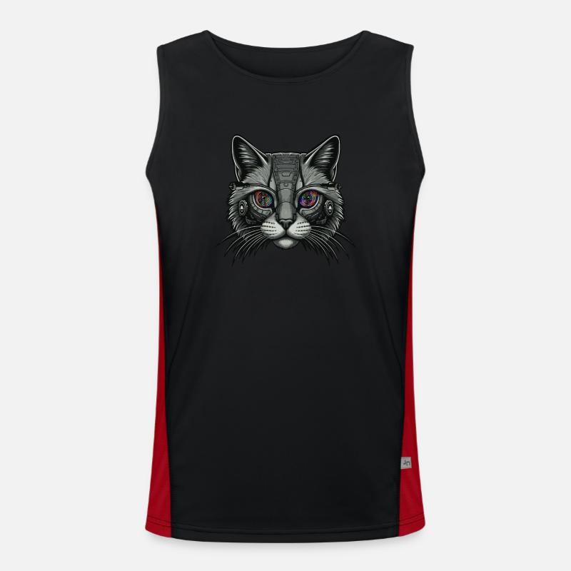 Cat Robot Men's Functional Contrast Tank Top 