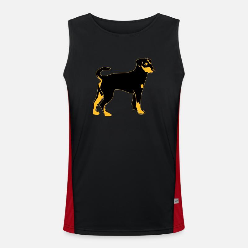 pinscher hund Funktionelles Kontrast-Tank Top für Männer 