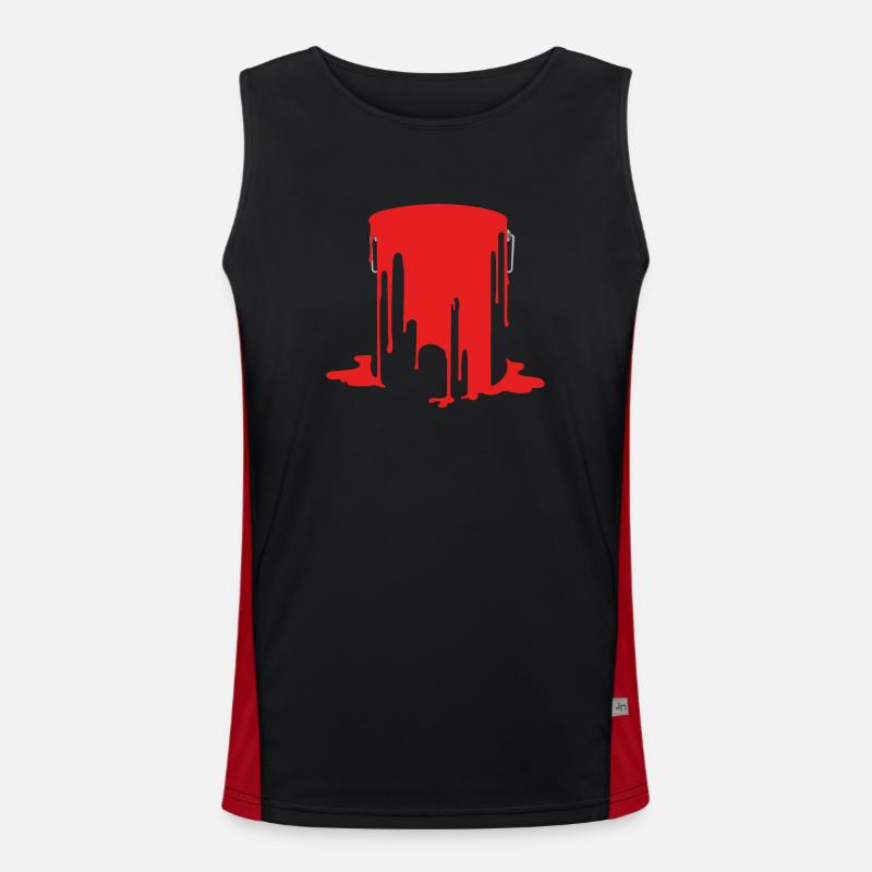Open Paint Bucket Men's Functional Contrast Tank Top 