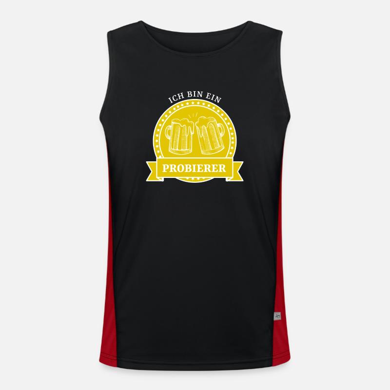 Ich bin ein Probierer. Ich bin ein Berliner Spruch Funktionelles Kontrast-Tank Top für Männer 