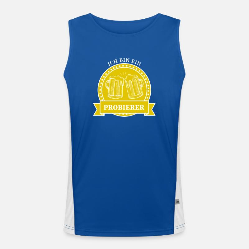 Ich bin ein Probierer. Ich bin ein Berliner Spruch Funktionelles Kontrast-Tank Top für Männer 