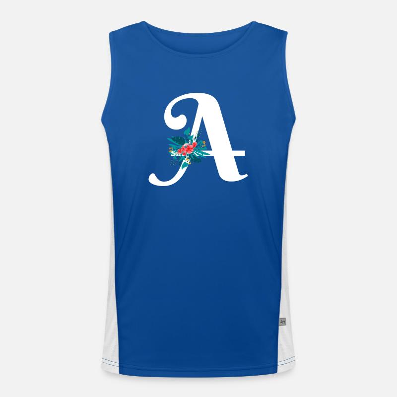 Buchstabe A blumig Funktionelles Kontrast-Tank Top für Männer 