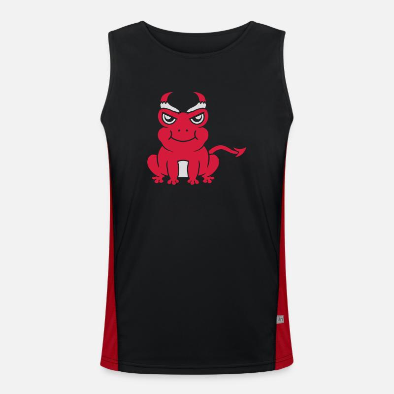 Demon Devil Horns Frog Men's Functional Contrast Tank Top 