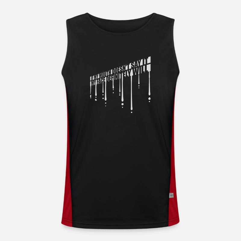 my face definitely will - Men's Functional Contrast Tank Top  - black/red