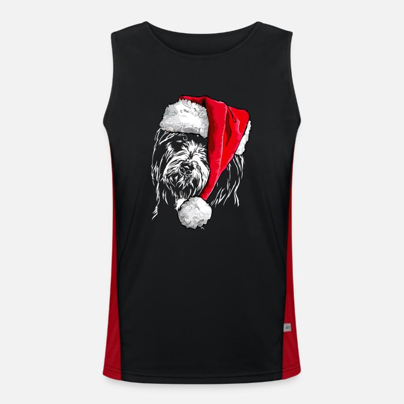 Père Noël COLLIE Barbe Chiens de Noël Wilsigns Débardeur respirant contrasté Homme 