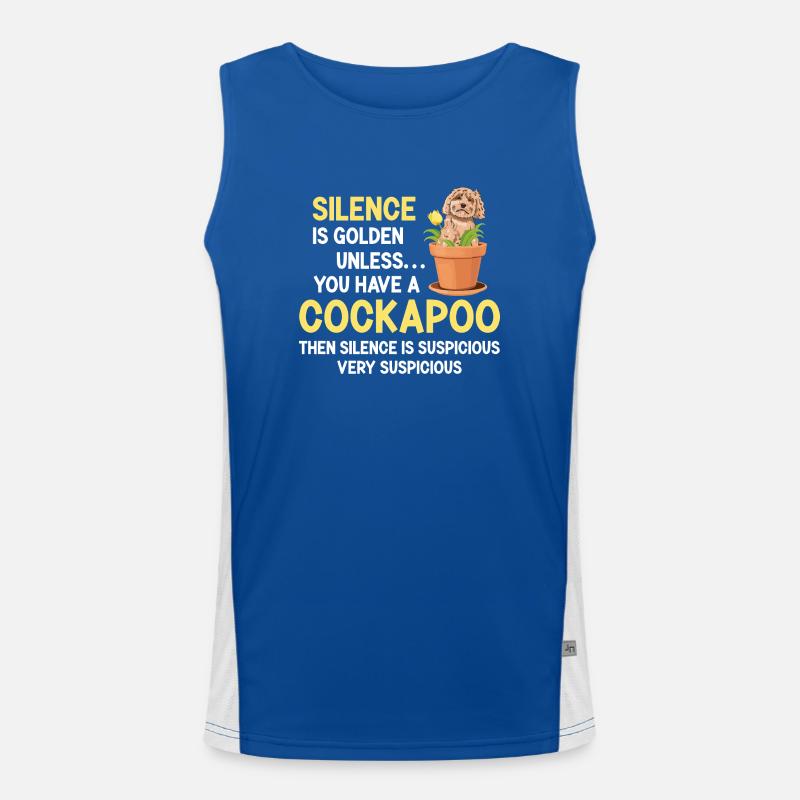 Cockapoo Hund Funktionelles Kontrast-Tank Top für Männer 