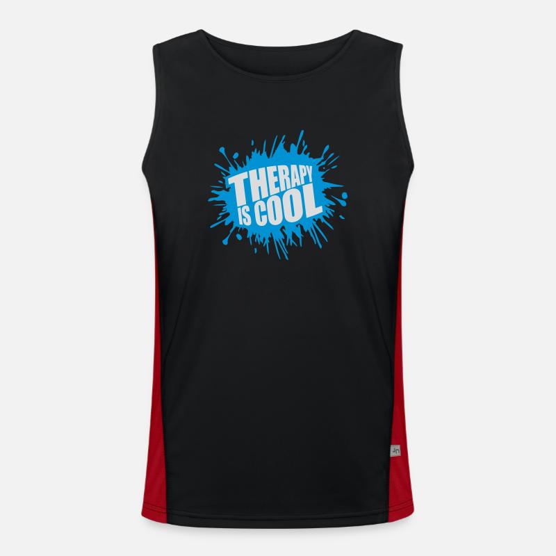 therapy is cool Quote Men's Functional Contrast Tank Top 