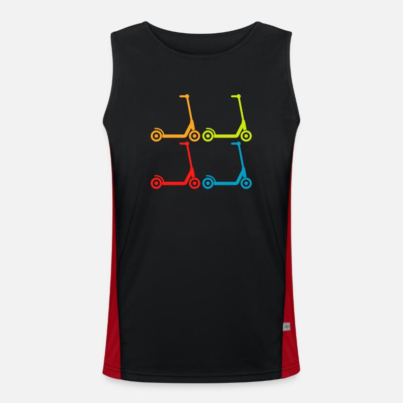 E-Scooter E-Roller Scooter - Men's Functional Contrast Tank Top  - black/red