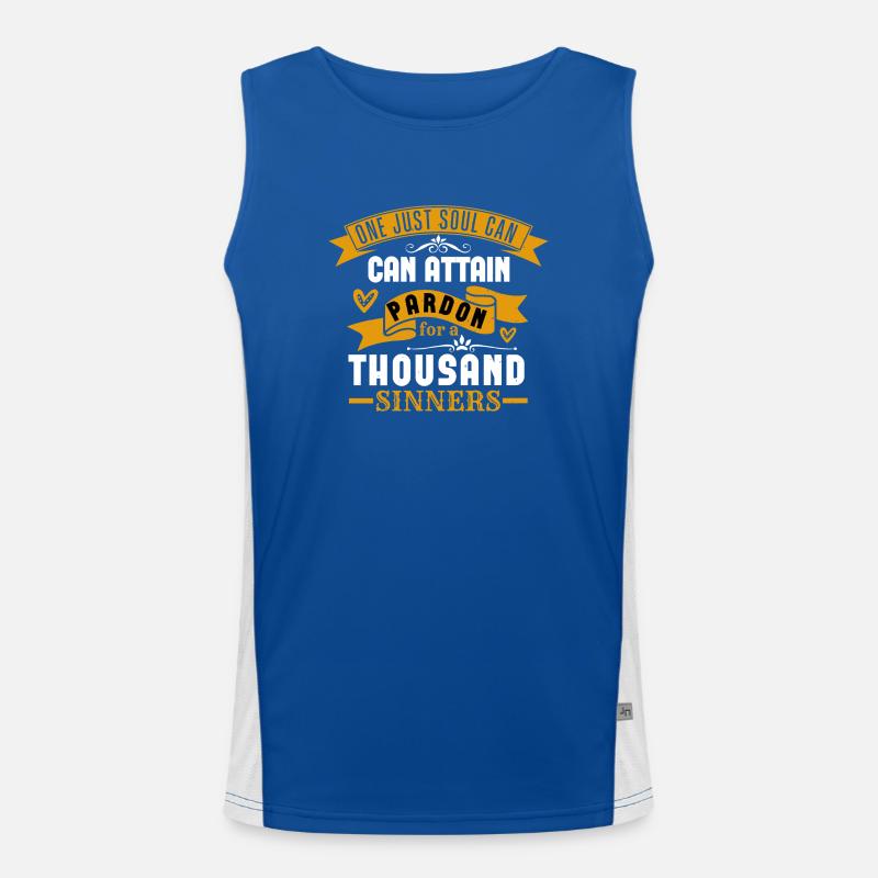 ONE JUST SOUL CAN ATTAIN PARDON Men's Functional Contrast Tank Top 