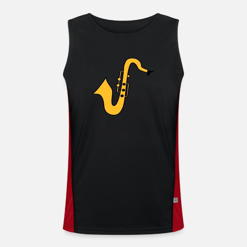 Saxofon Funktionelles Kontrast-Tank Top für Männer 