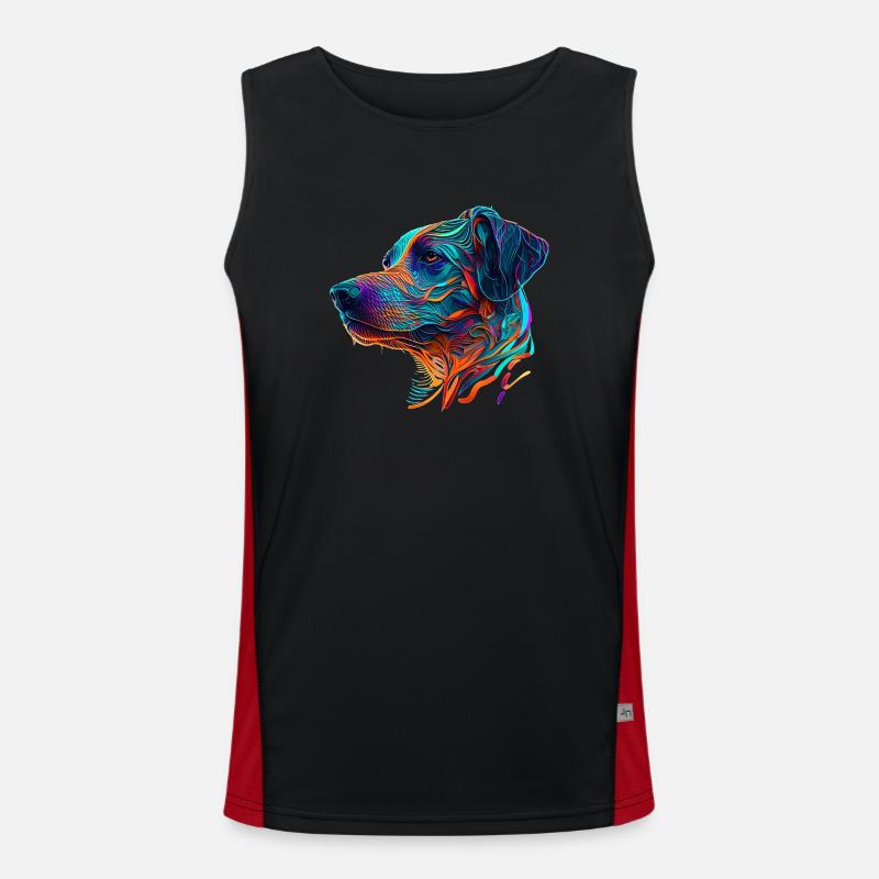 Race de chien Rhodesian Ridgeback comme tête de chien Débardeur respirant contrasté Homme 