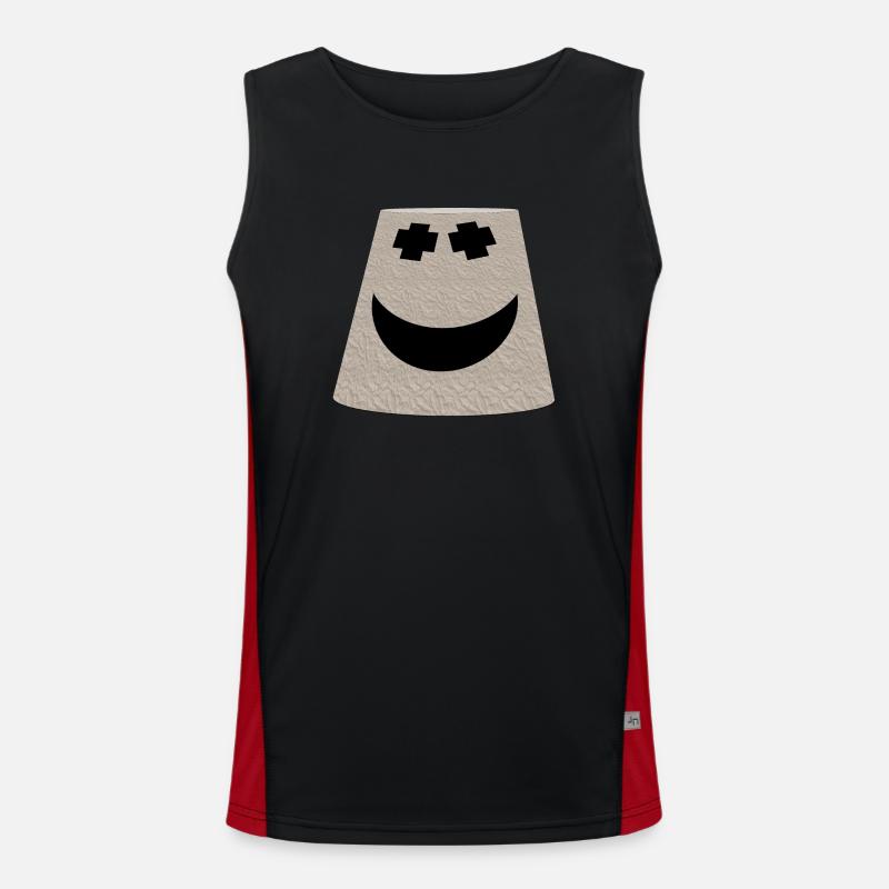 Eimer-Lächeln-Gesicht-Emoticon Funktionelles Kontrast-Tank Top für Männer 