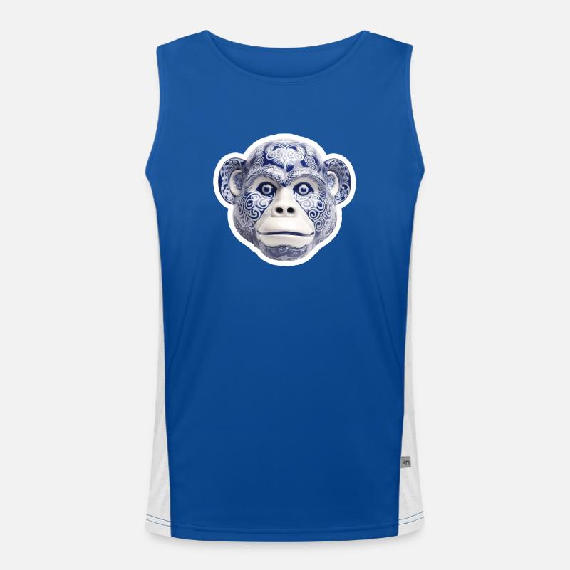 Ceramic monkey face Men's Functional Contrast Tank Top 