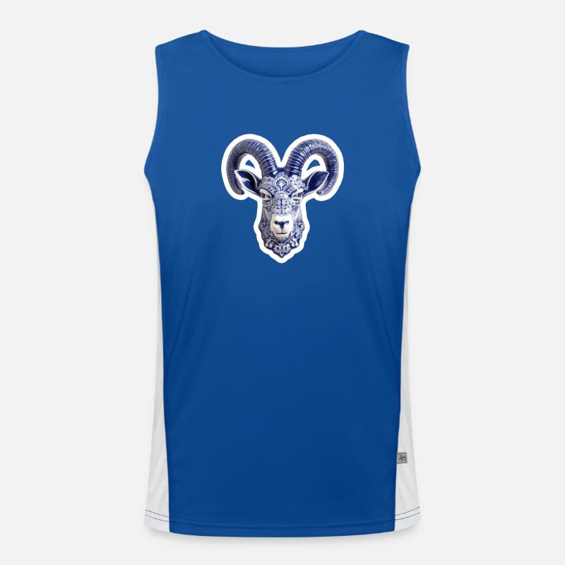 Ceramic deer head Men's Functional Contrast Tank Top 