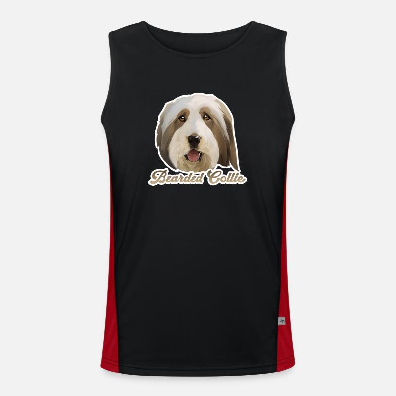 Bearded Collie Débardeur respirant contrasté Homme 