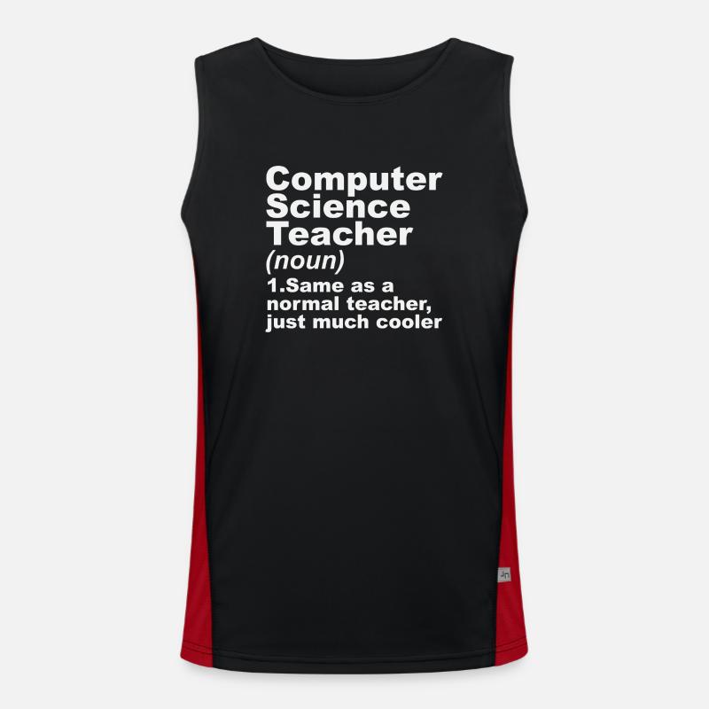 Computer Science Teacher Definition - Men's Functional Contrast Tank Top  - black/red