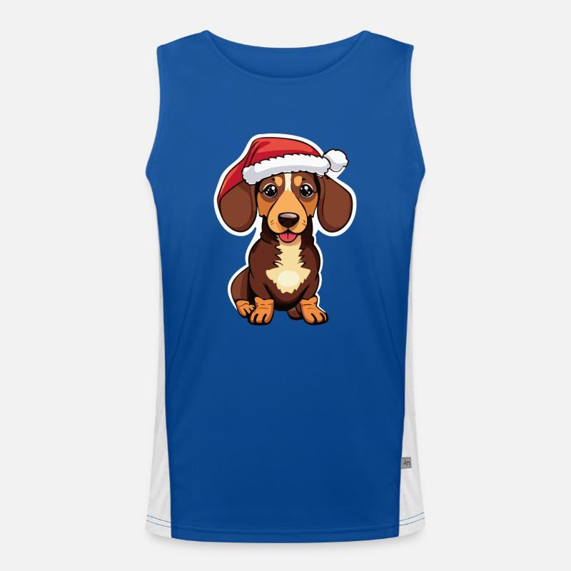 Dackelmit Weihnachten Funktionelles Kontrast-Tank Top für Männer 