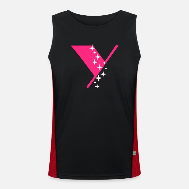 Letter Y Glitter Men's Functional Contrast Tank Top 