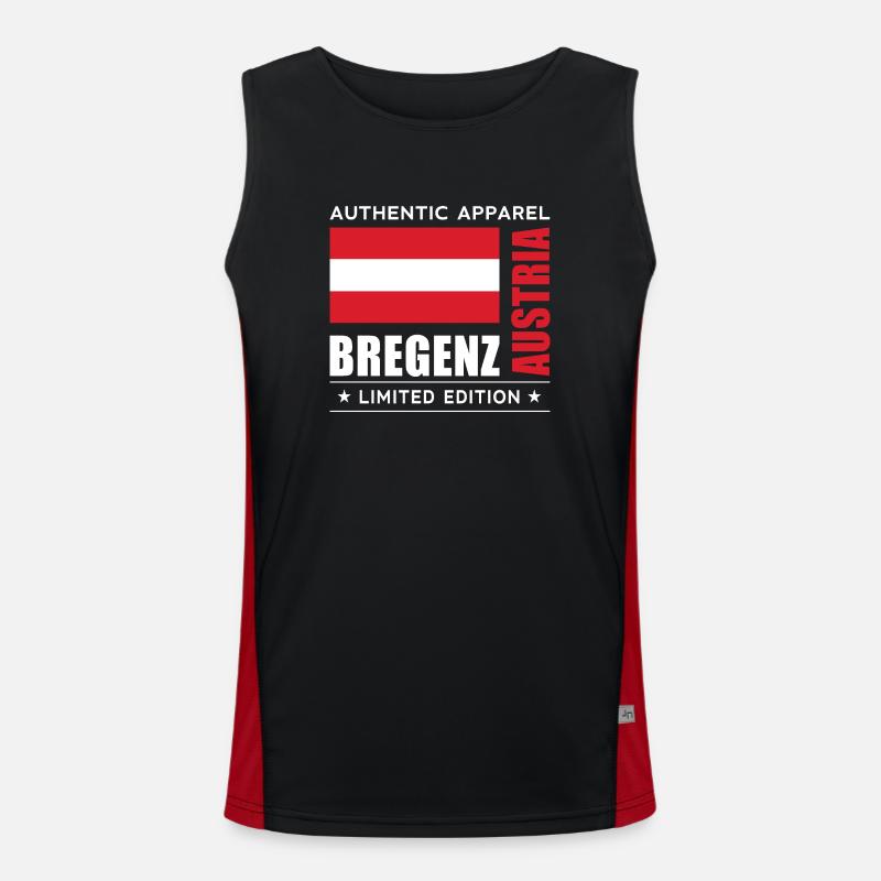 Bregenz - Men's Functional Contrast Tank Top  - black/red