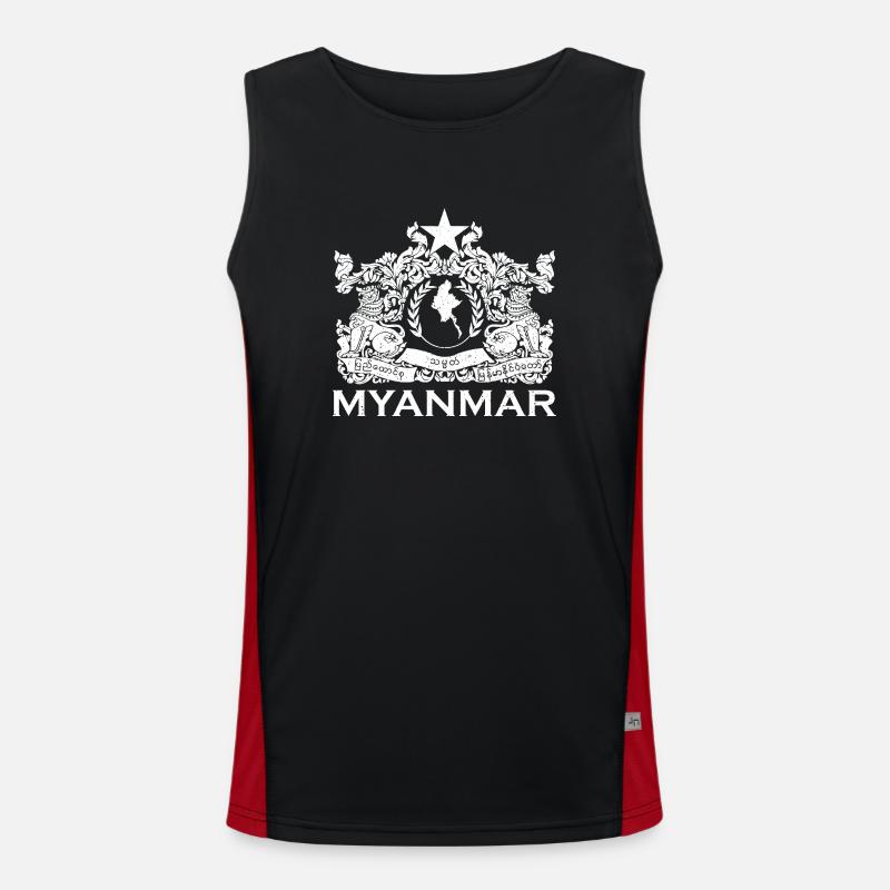 Myanmar Yangon Asien Birma Bamar Urlaub Funktionelles Kontrast-Tank Top für Männer 