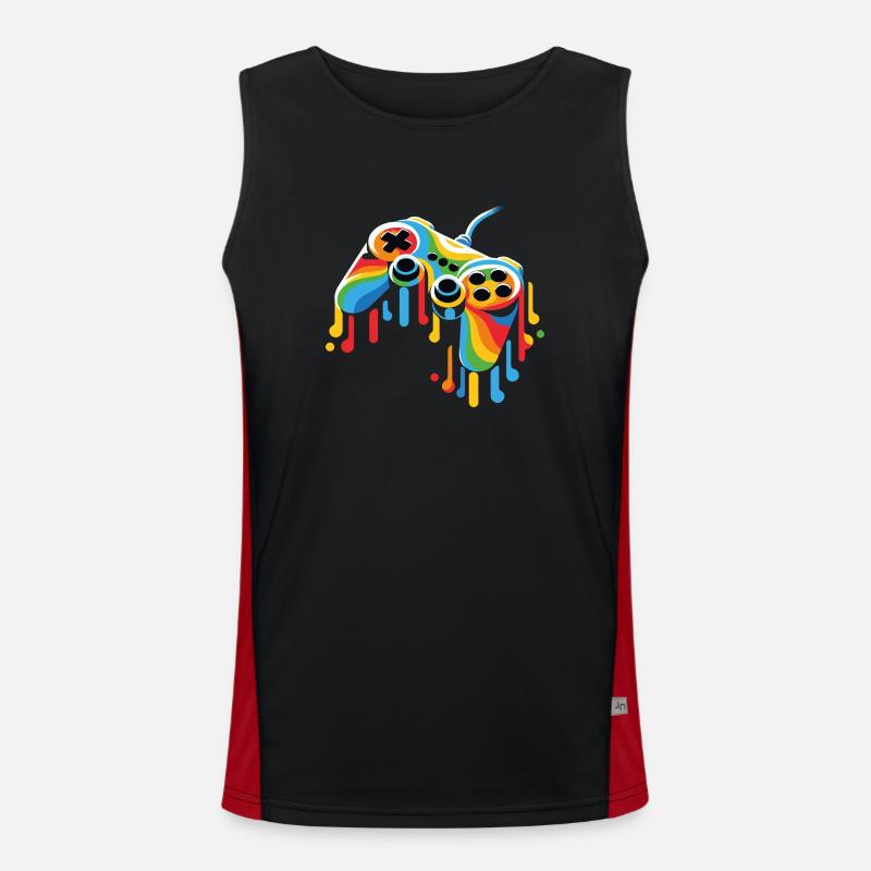 Melting Game Controller - Men's Functional Contrast Tank Top  - black/red