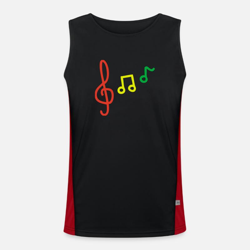 La note, notes, clés de note, musique, a retenti, Débardeur respirant contrasté Homme 