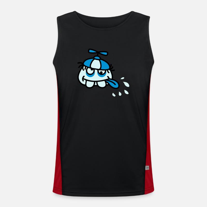 Funny Crazy Stupid Face - Men's Functional Contrast Tank Top  - black/red