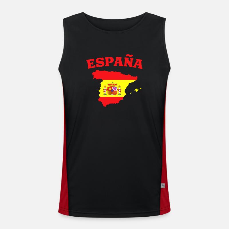 Espagne Espana Drapeau géographique Débardeur respirant contrasté Homme 