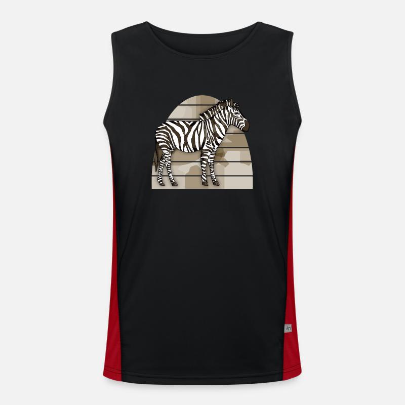 Zebra Funktionelles Kontrast-Tank Top für Männer 