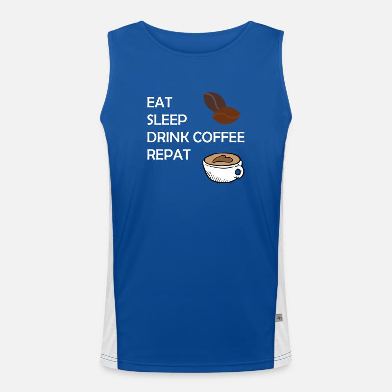 Eat Sleep Drink Coffe Repeat Men's Functional Contrast Tank Top 