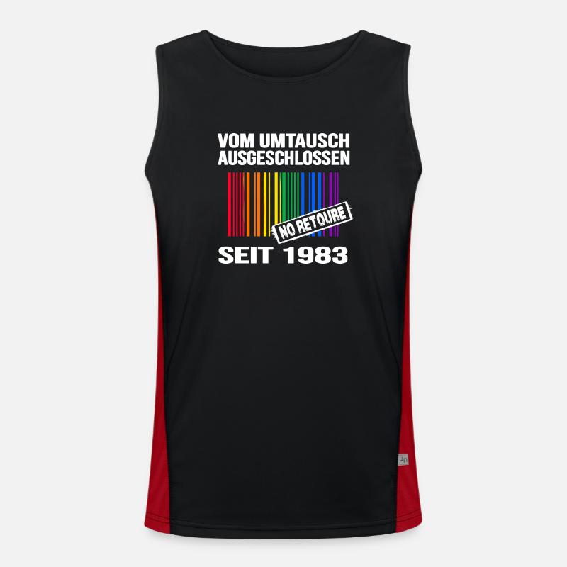 1983 geburtstag lgbt regenbogen pride birthday Funktionelles Kontrast-Tank Top für Männer 