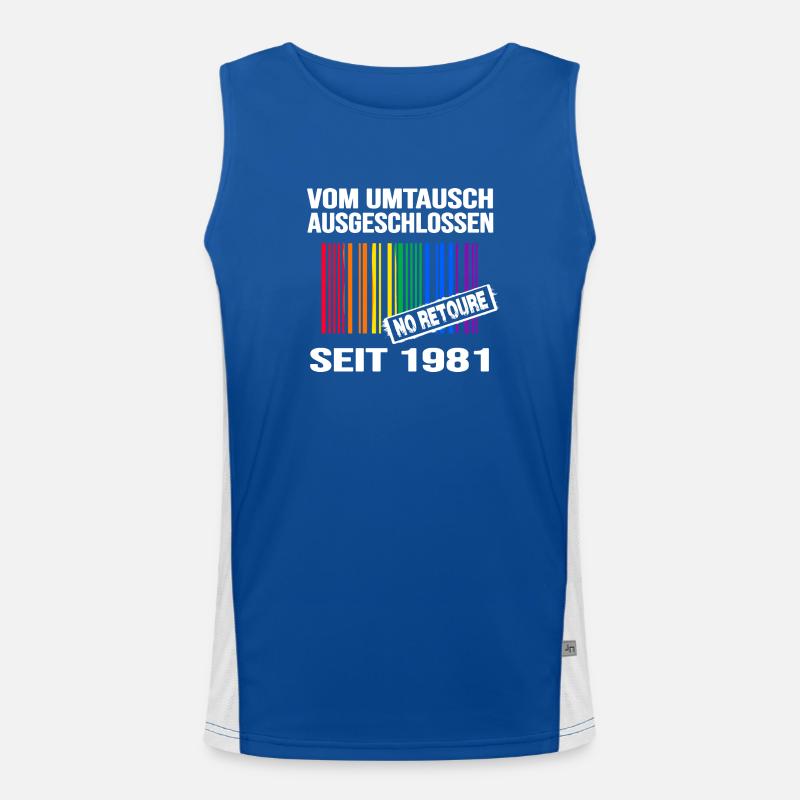 1981 geburtstag lgbt regenbogen pride birthday Funktionelles Kontrast-Tank Top für Männer 