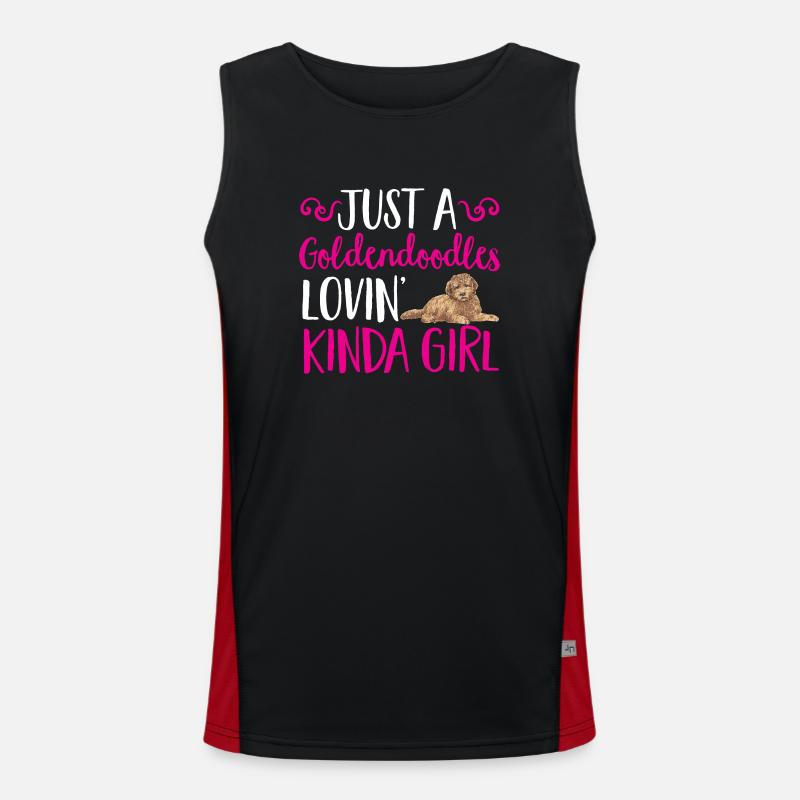 Goldendoodle Doodle Hund Funktionelles Kontrast-Tank Top für Männer 