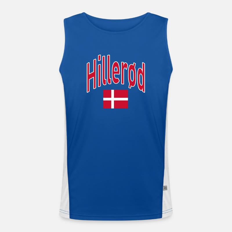 Drapeau de Hillerød Danemark Débardeur respirant contrasté Homme 