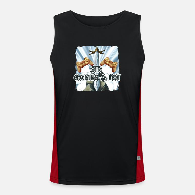 Gamesalot Controller Zocken Camelot Schwert Funktionelles Kontrast-Tank Top für Männer 