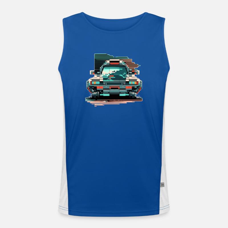 Front von einem Auto im pixeligen 8 Bit Stil Funktionelles Kontrast-Tank Top für Männer 