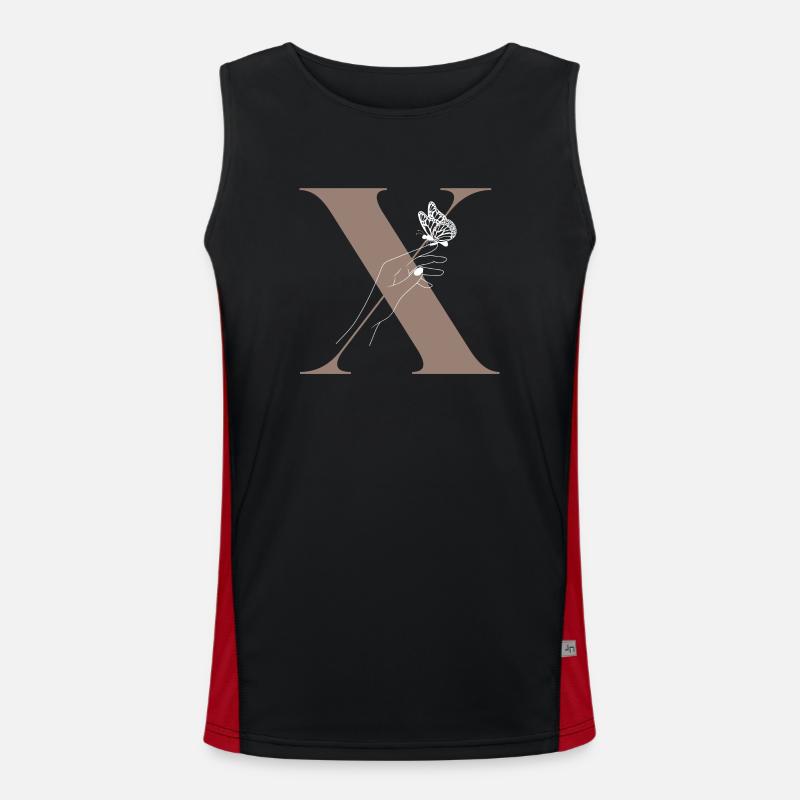 Letter x Magic butterfly - Men's Functional Contrast Tank Top  - black/red