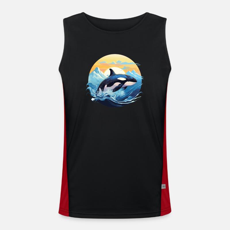 Süßes Orca Meer Delfin Design Funktionelles Kontrast-Tank Top für Männer 