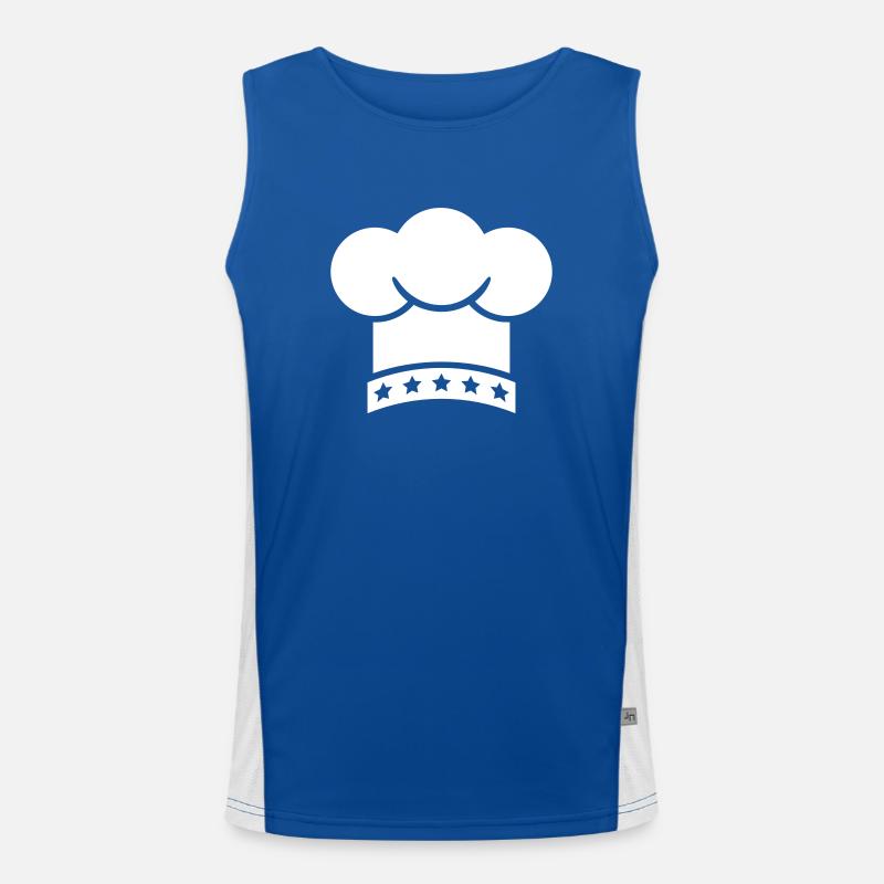 Chef's Hat 5 Star Kitchen Master Chef Cool Men's Functional Contrast Tank Top 